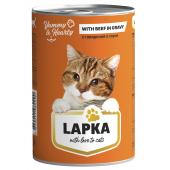 Lapka влажные консервы для кошек с говядиной, 415 г